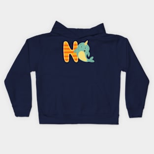 Animal alphabet N Kids Hoodie